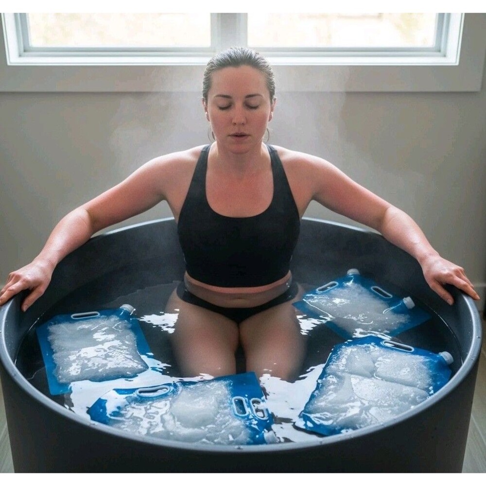 6 Pcs Ice Bath Bags 5L/10L Cold Plunge Accessories Ice Bath Accessories Blue